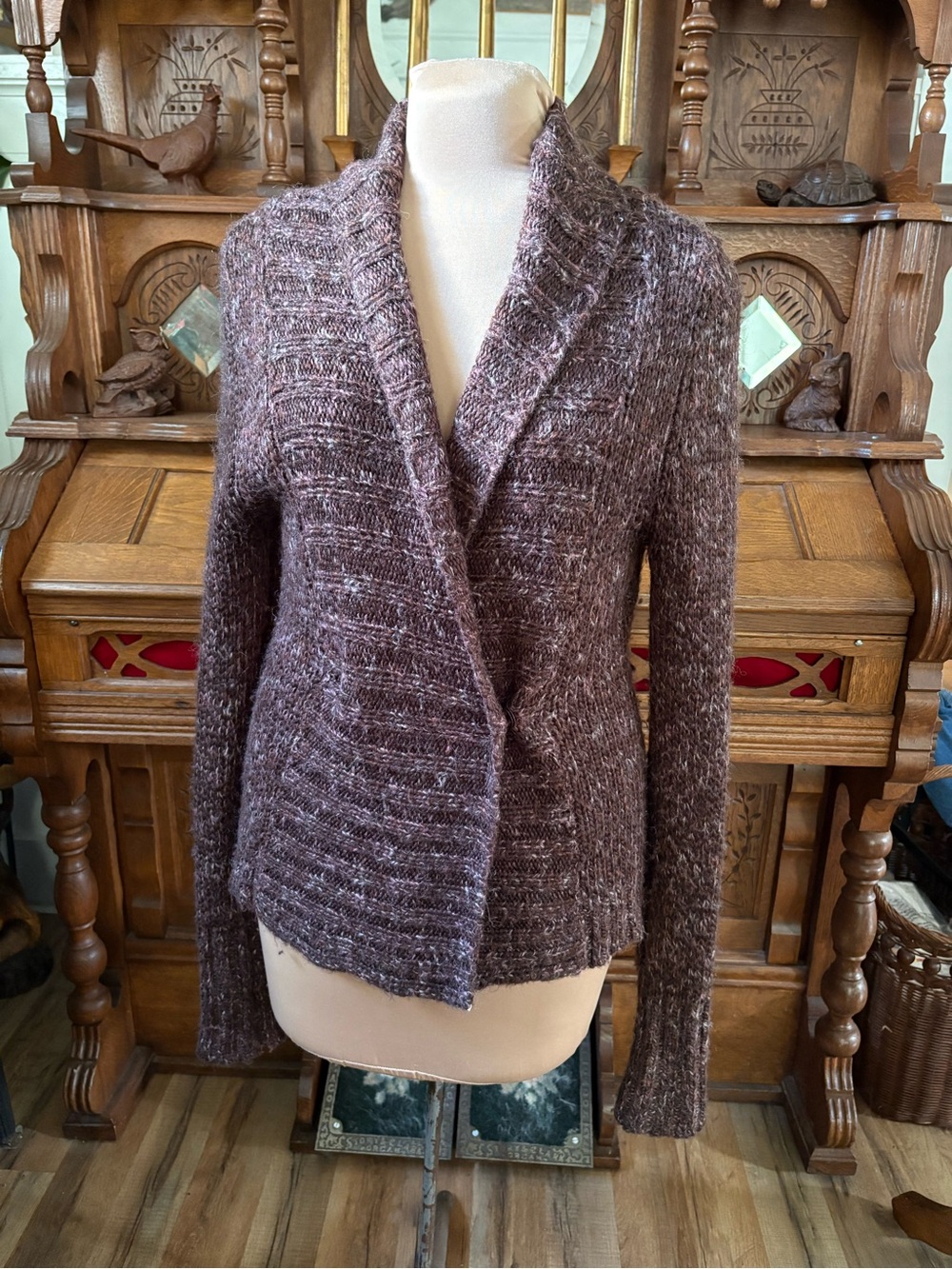 Lovely Y2K boho indie knit wool blend cardigan sweater